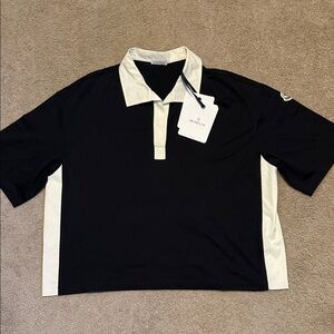 New Moncler Luxury Polo Manica Corta Shirt in Black and White